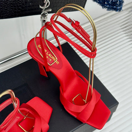 SL CORINNE SANDALS ROSE SATIN CREPE