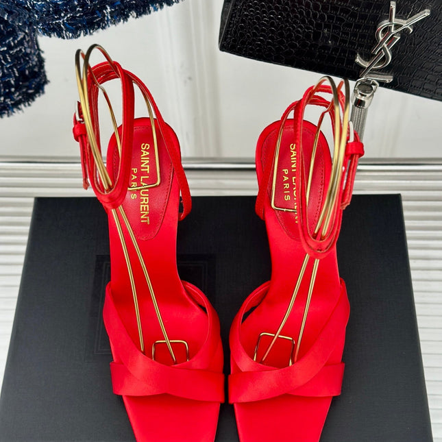 SL CORINNE SANDALS ROSE SATIN CREPE