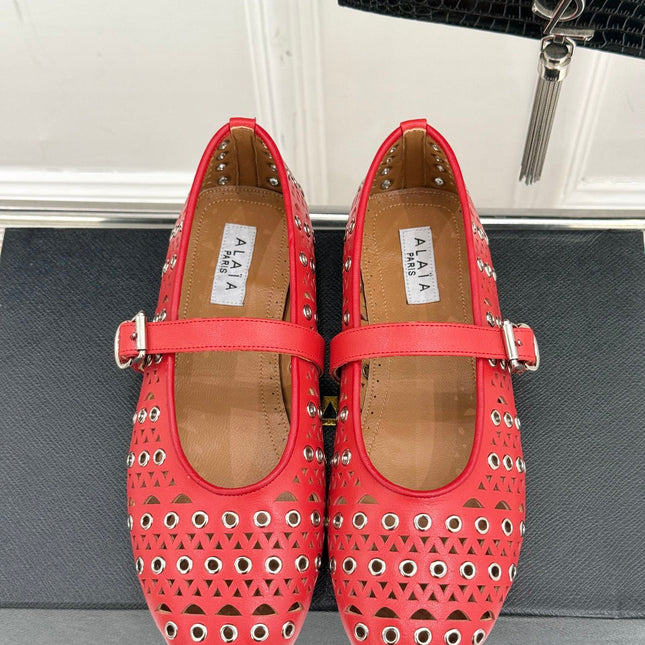 MARY JANE IN CHERRY RED CALFSKIN