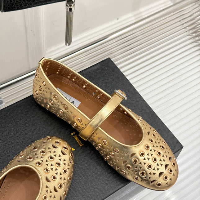MARY JANE IN METALLIC GOLD CALFSKIN