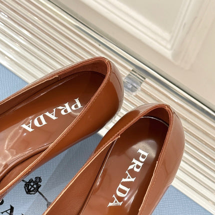 KITTEN HEEL PUMPS IN WHITE MIX BROWN CALFSKIN