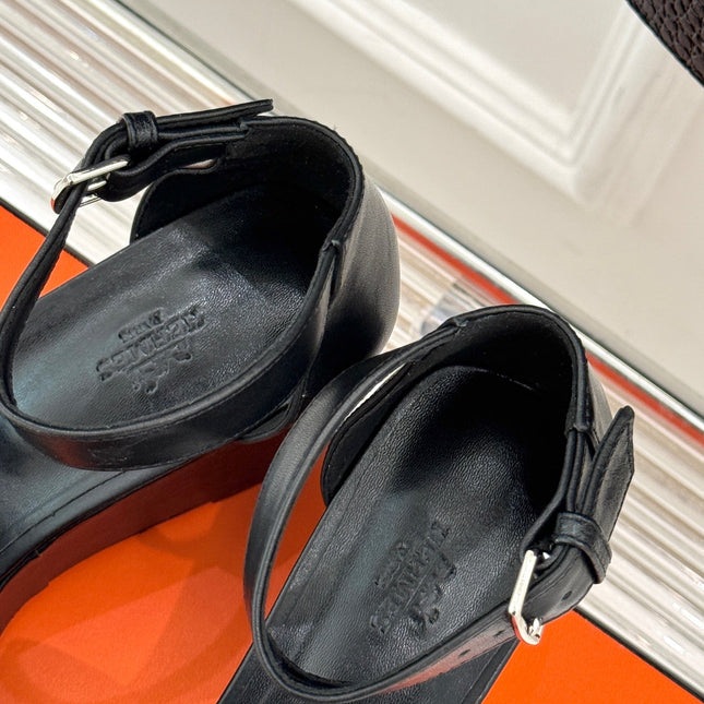 ILLUSION 35 SANDAL IN BLACK CALFSKIN