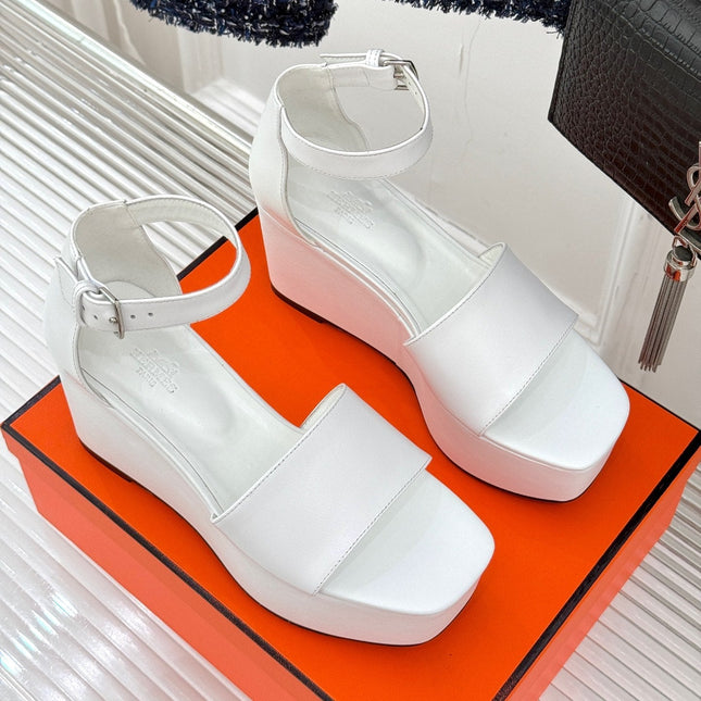 ILLUSION 35 SANDAL IN WHITE CALFSKIN