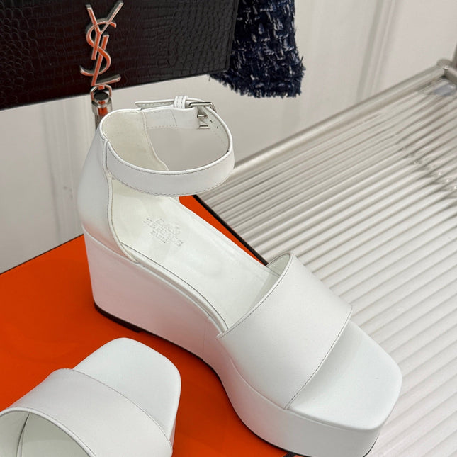ILLUSION 35 SANDAL IN WHITE CALFSKIN