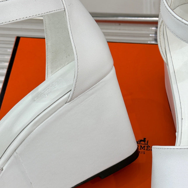 ILLUSION 35 SANDAL IN WHITE CALFSKIN