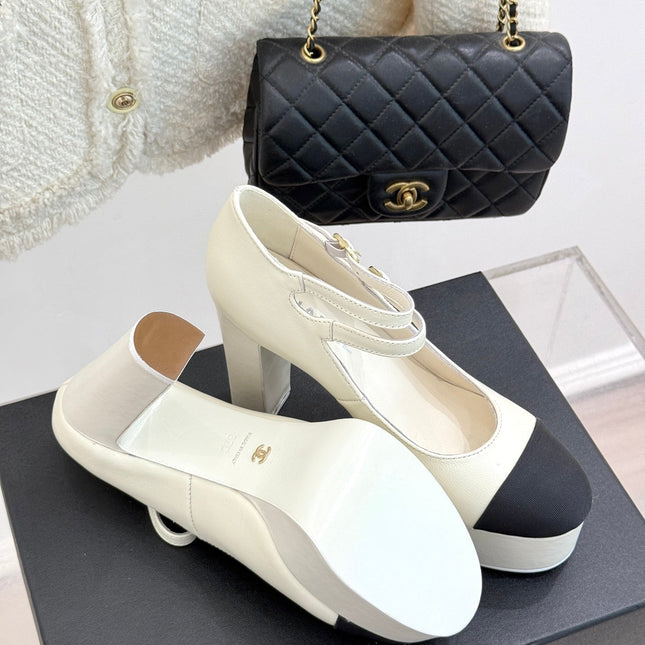 FLATFORM SANDAL 110 MM IN WHITE CALFSKIN