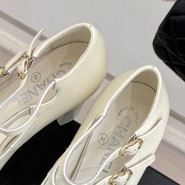 FLATFORM SANDAL 110 MM IN WHITE CALFSKIN