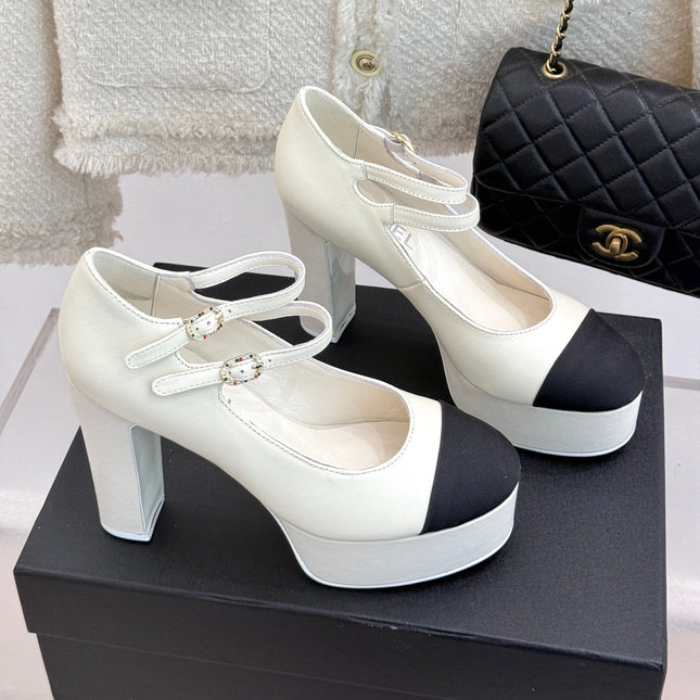 FLATFORM SANDAL 110 MM IN WHITE CALFSKIN