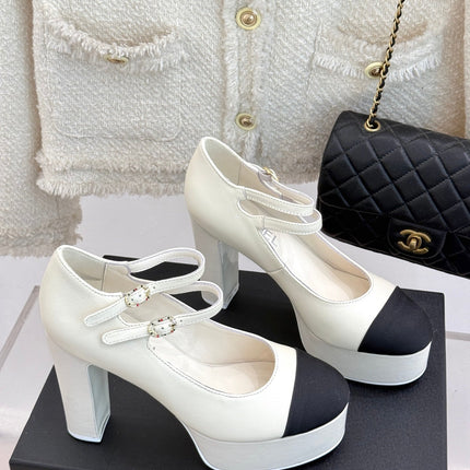 FLATFORM SANDAL 110 MM IN WHITE CALFSKIN