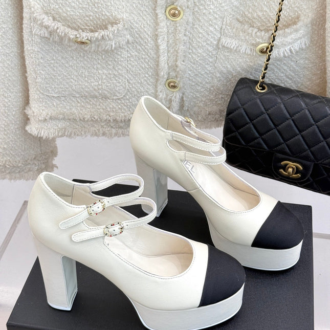 FLATFORM SANDAL 110 MM IN WHITE CALFSKIN