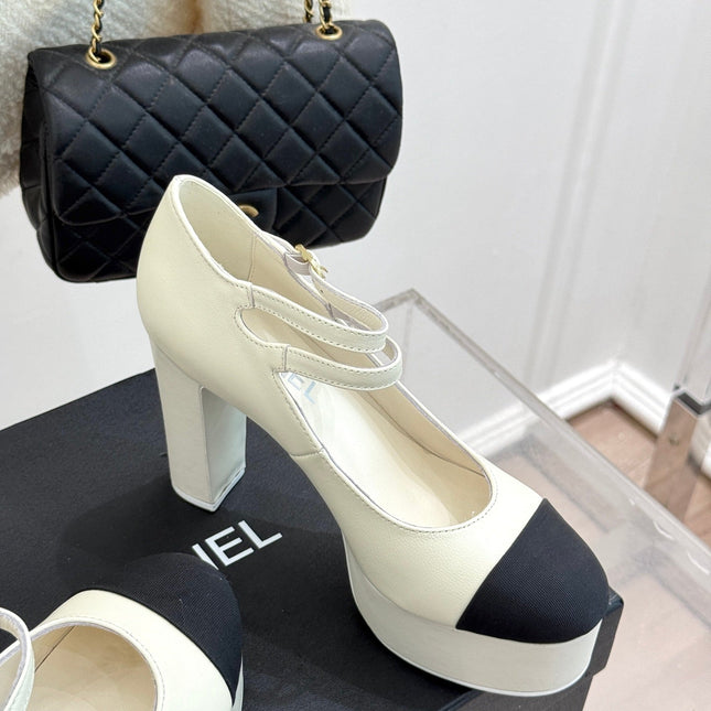 FLATFORM SANDAL 110 MM IN WHITE CALFSKIN