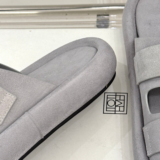 HYBRID SLIDE TWO STRAPS IN GREY SUEDE