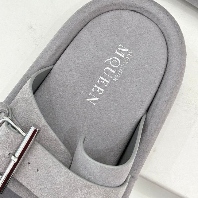 HYBRID SLIDE TWO STRAPS IN GREY SUEDE