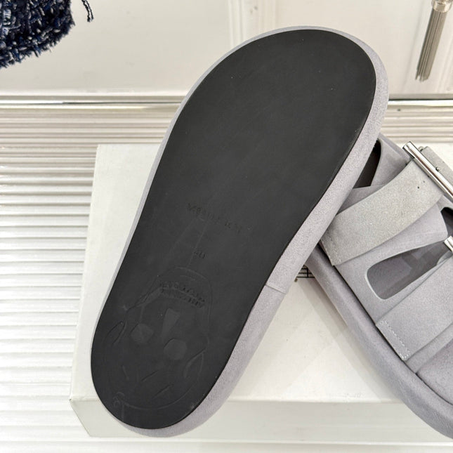 HYBRID SLIDE TWO STRAPS IN GREY SUEDE