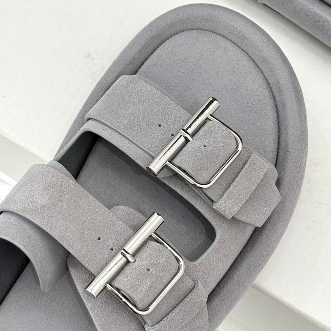 HYBRID SLIDE TWO STRAPS IN GREY SUEDE