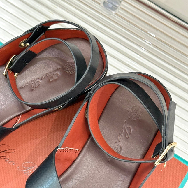 SANDALS THICK SOLE CROSS STRAP IN WHITE AND BROWN CALFSKIN