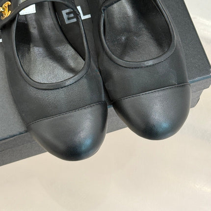 FLAT SHOES IN BLACK MESH MIX LAMBSKIN