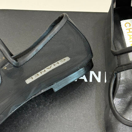 FLAT SHOES IN BLACK MESH MIX LAMBSKIN