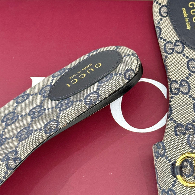 SLIDE SANDALS IN WARM BEIGE FABRIC EMBOSSED LOGO