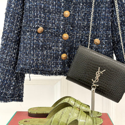 LP SANDALS 25S IN MOSS GREEN LAMBSKIN SNAKE EMBOSSING