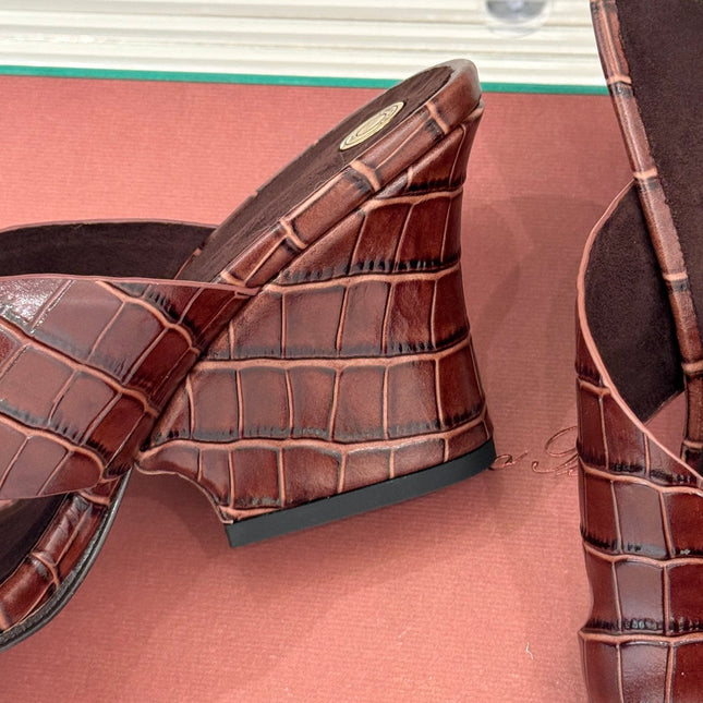 LP HIGH HEEL 25S IN MAHOGANY RED LAMBSKIN SNAKE EMBOSSING