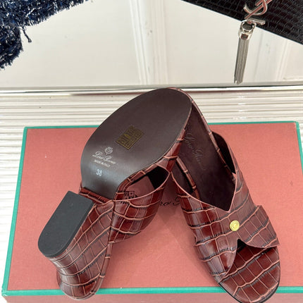 LP HIGH HEEL 25S IN MAHOGANY RED LAMBSKIN SNAKE EMBOSSING