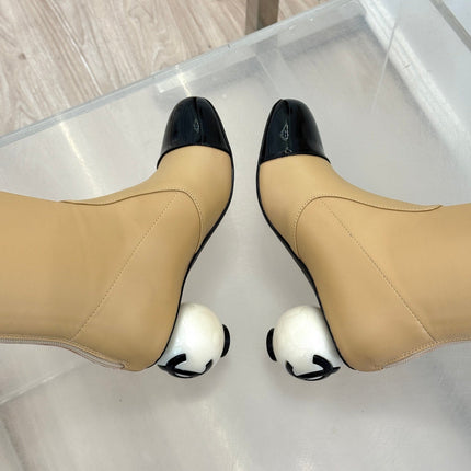 CC HIGH BOOTS IN TAN BROWN CALFSKIN