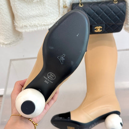 CC HIGH BOOTS IN TAN BROWN CALFSKIN