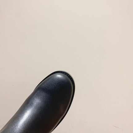 CC HIGH BOOTS IN BLACK QUILTED CALFSKIN