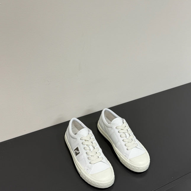 FF TRAINER SNEAKER IN WHITE CALFSKIN