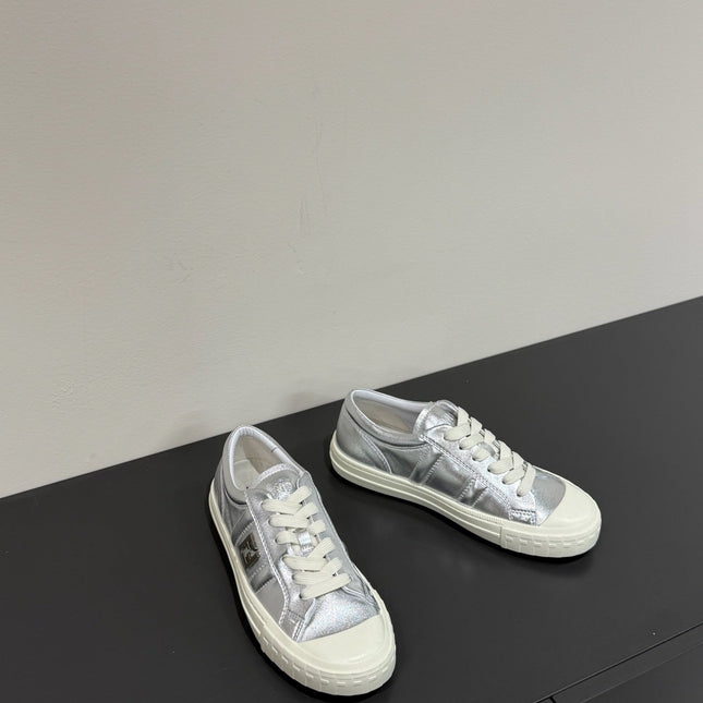 FF TRAINER SNEAKER IN SILVER MIX WHITE CALFSKIN