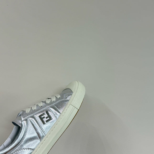 FF TRAINER SNEAKER IN SILVER MIX WHITE CALFSKIN