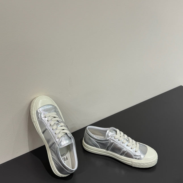 FF TRAINER SNEAKER IN SILVER MIX WHITE CALFSKIN