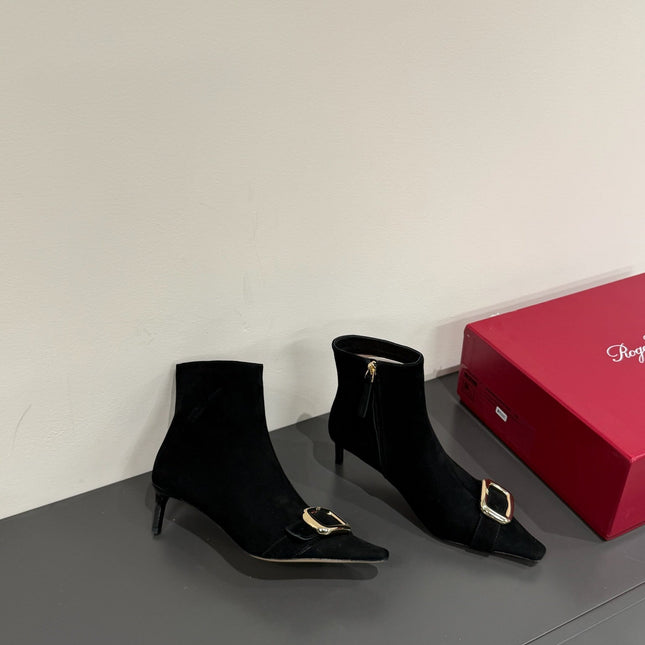 BELLE VIVIER CHELSEA BOOTIES IN BLACK SUEDE