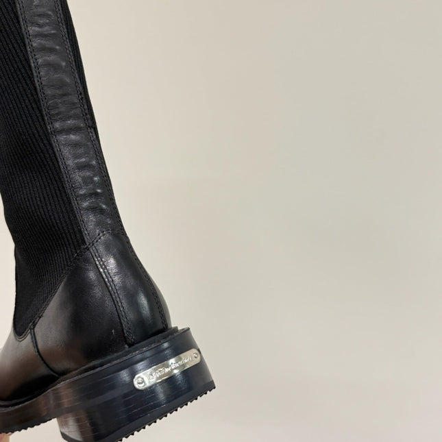 DETROIT SOCK BOOT IN BLACK CALFSKIN