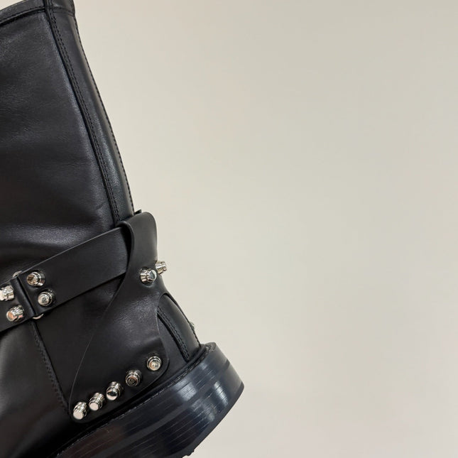 DIXON BUCKLE BOOT IN BLACK CALFSKIN