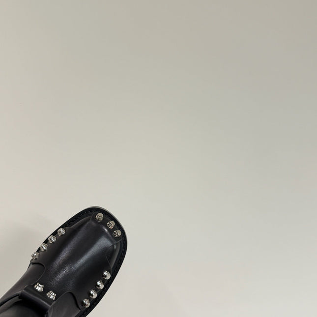 DIXON BUCKLE BOOT IN BLACK CALFSKIN