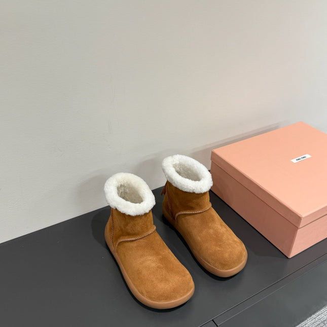 ANKLE BOOTS IN BRONZE BROWN SUEDE AND FLEECE LINING