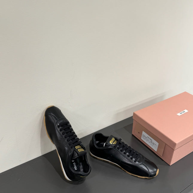PLUME NAPPA SNEAKERS IN BLACK LAMBSKIN