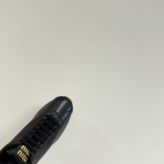 PLUME NAPPA SNEAKERS IN BLACK LAMBSKIN