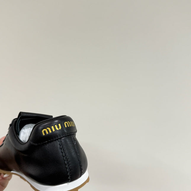 PLUME NAPPA SNEAKERS IN BLACK LAMBSKIN