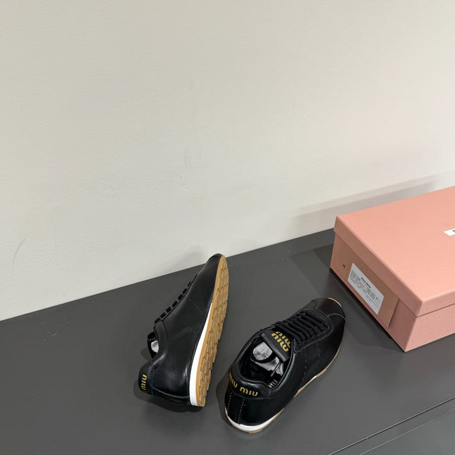 PLUME NAPPA SNEAKERS IN BLACK LAMBSKIN