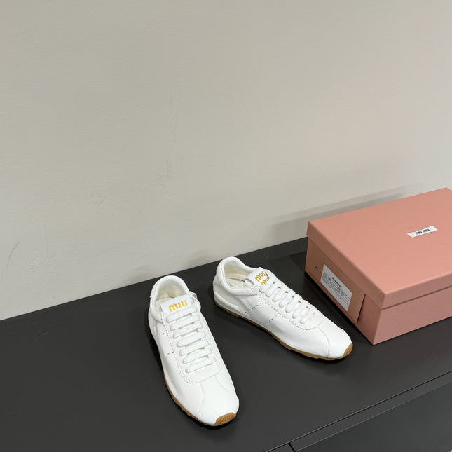 PLUME NAPPA SNEAKERS IN WHITE LAMBSKIN