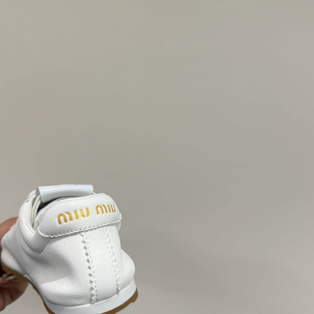 PLUME NAPPA SNEAKERS IN WHITE LAMBSKIN