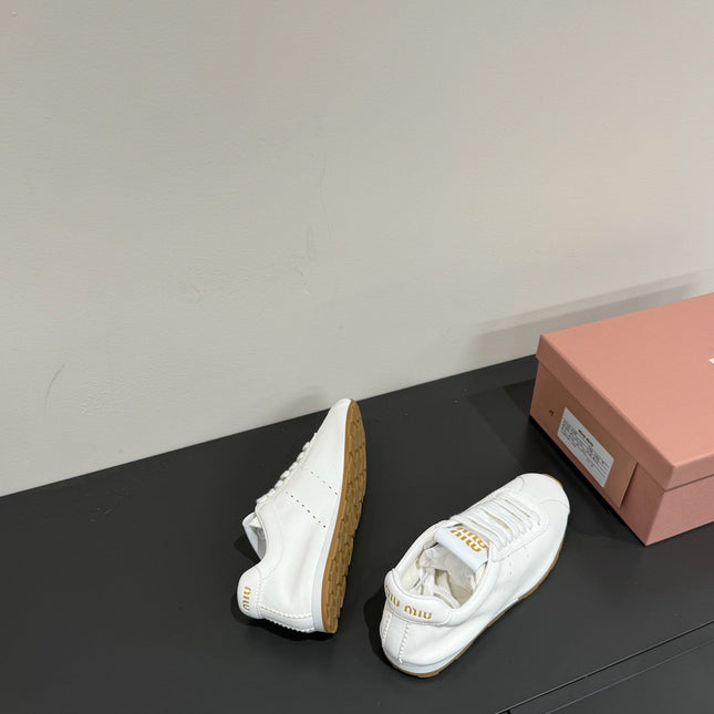 PLUME NAPPA SNEAKERS IN WHITE LAMBSKIN