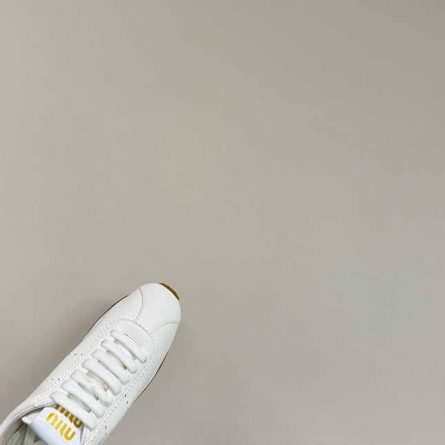 PLUME NAPPA SNEAKERS IN WHITE LAMBSKIN