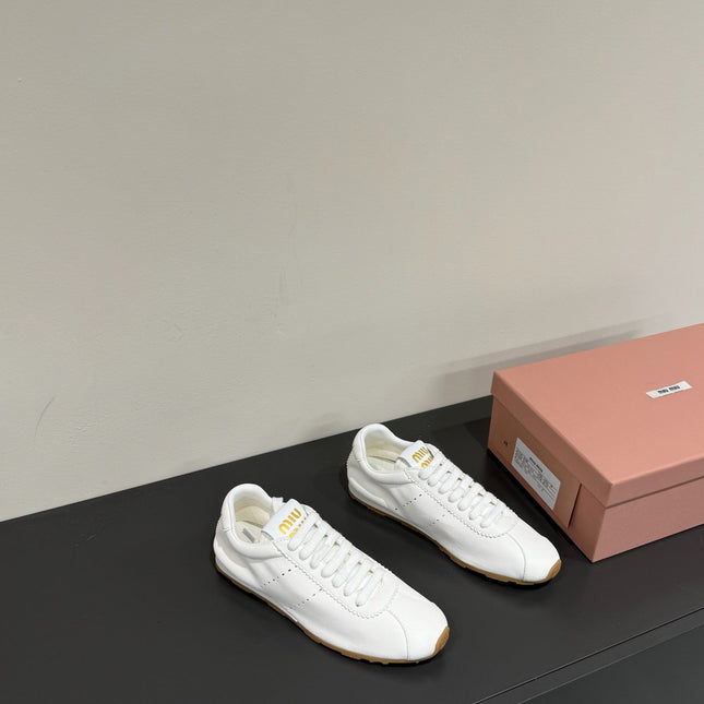 PLUME NAPPA SNEAKERS IN WHITE LAMBSKIN