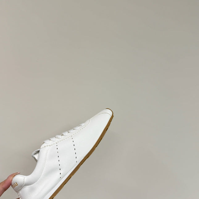PLUME NAPPA SNEAKERS IN WHITE LAMBSKIN