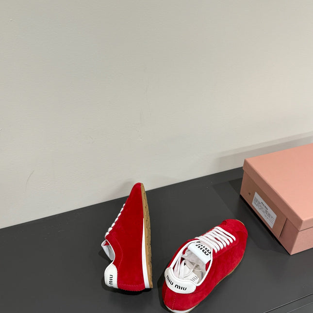 PLUME SNEAKERS IN RED SUEDE