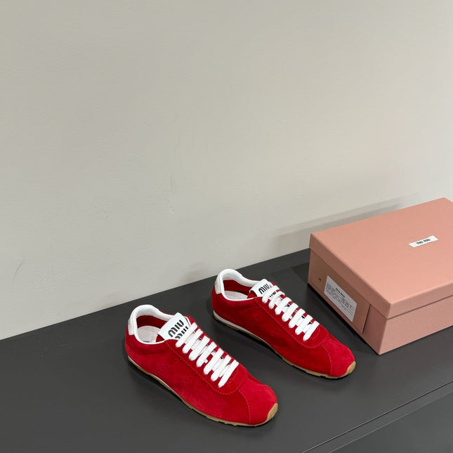 PLUME SNEAKERS IN RED SUEDE